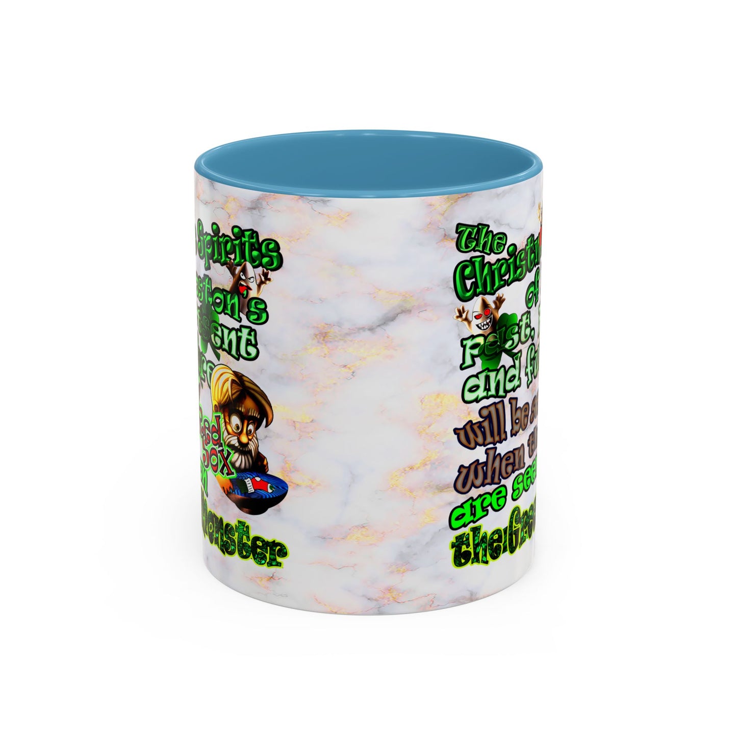 christmas spirits of boston - Accent Mug (white marble)