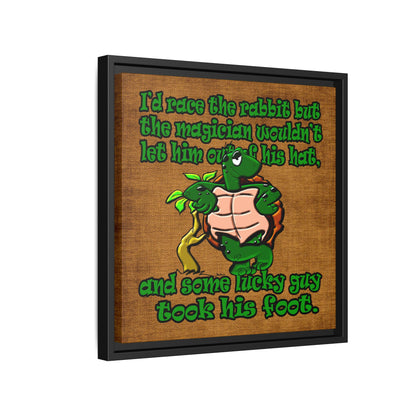 turtle race - framed canvas art (brown papyrus)