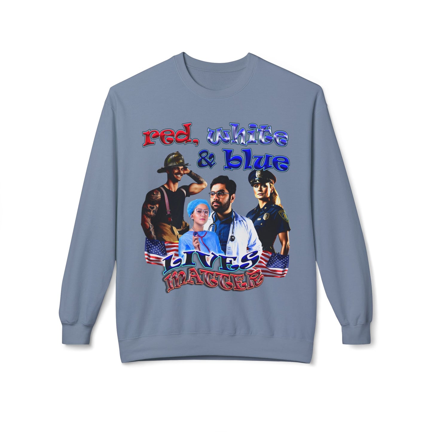 rw&b lives matter - Unisex Midweight Softstyle Fleece Crewneck Sweatshirt
