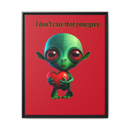 I don't care that your grey - framed canvas art (dark red)