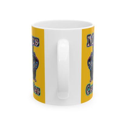 em cee squared - White Mug (yellow)