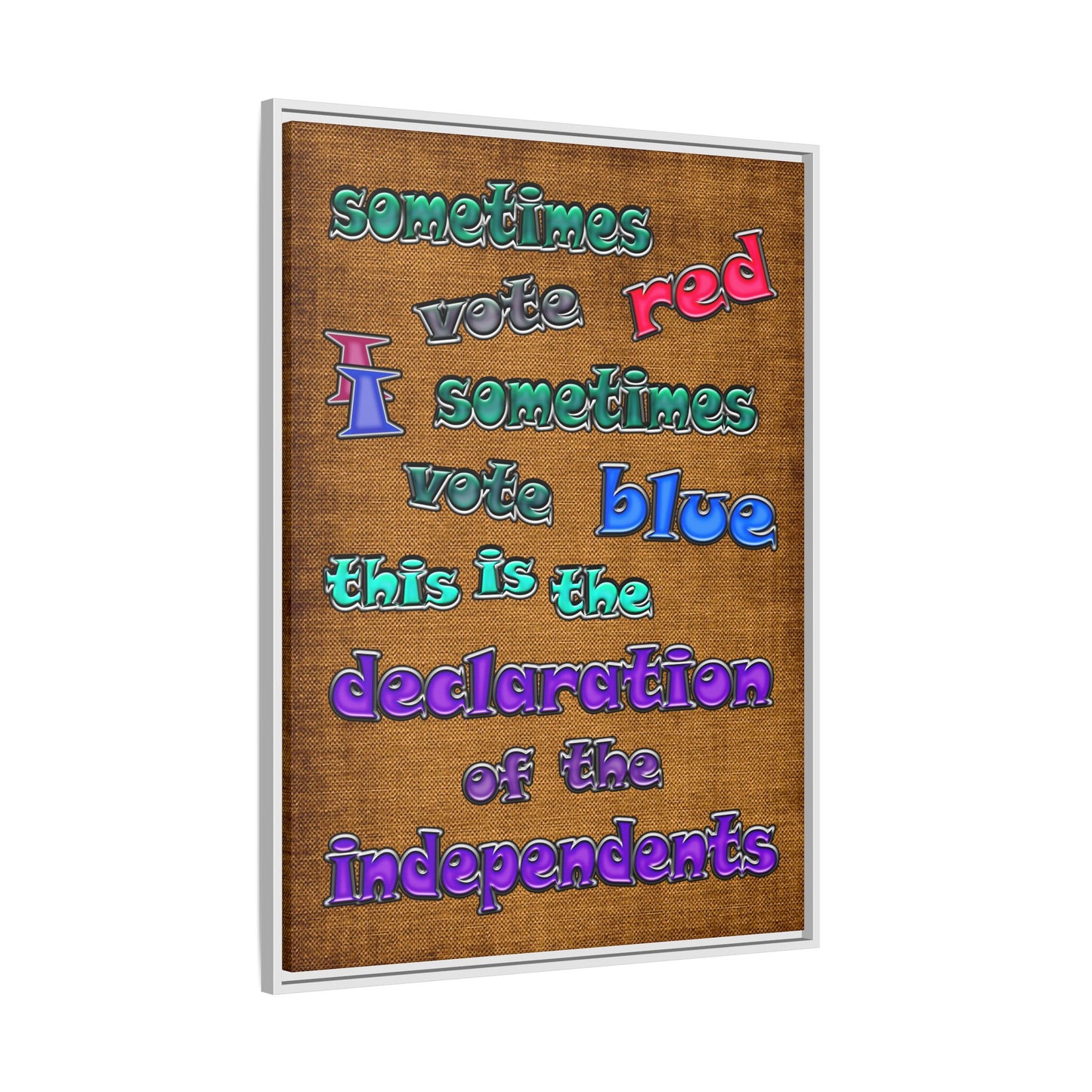 declaration of the independents - framed canvas art (brown papyrus)