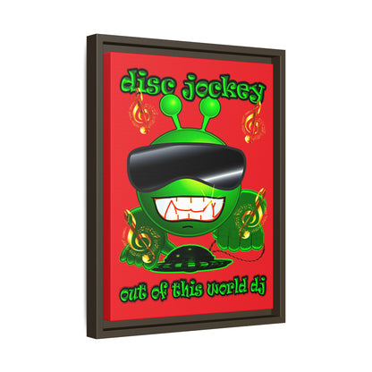 disc jockey - framed canvas art (red)