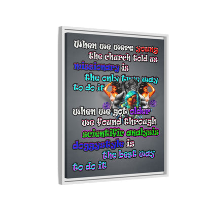 doggystyle - framed canvas art (grey-light grey)