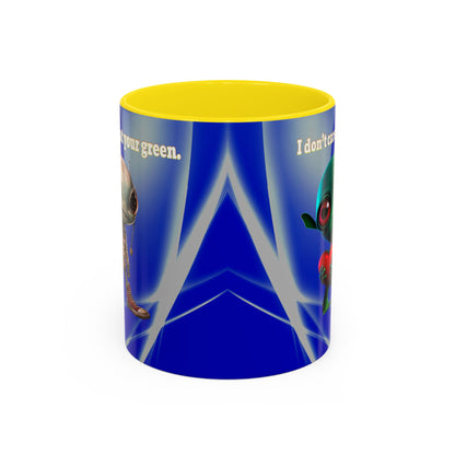 I don't care that your grey - Accent Mug (blue-white wave)
