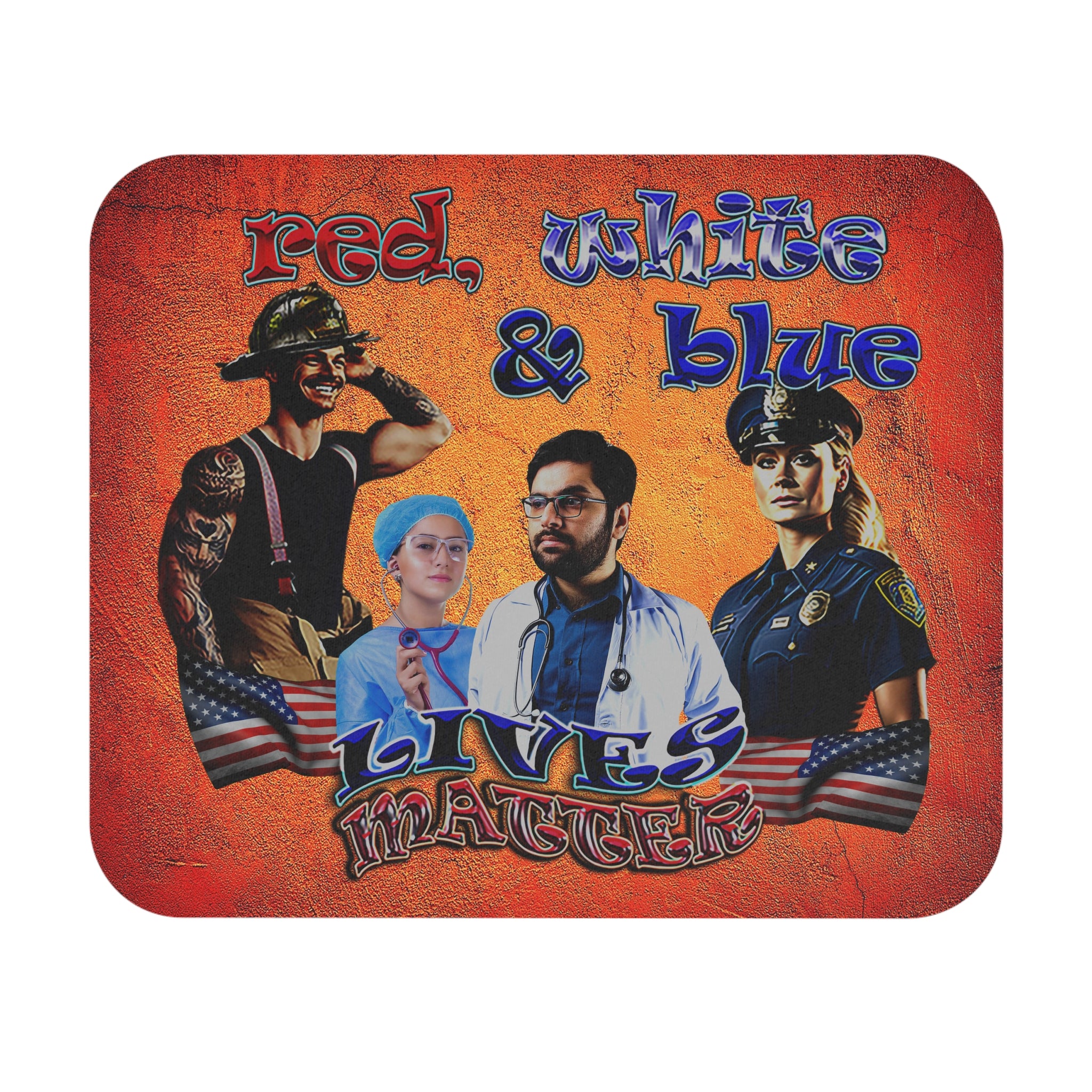 rw&b lives matter - Mouse Pad (Rectangle) (burnt orange)