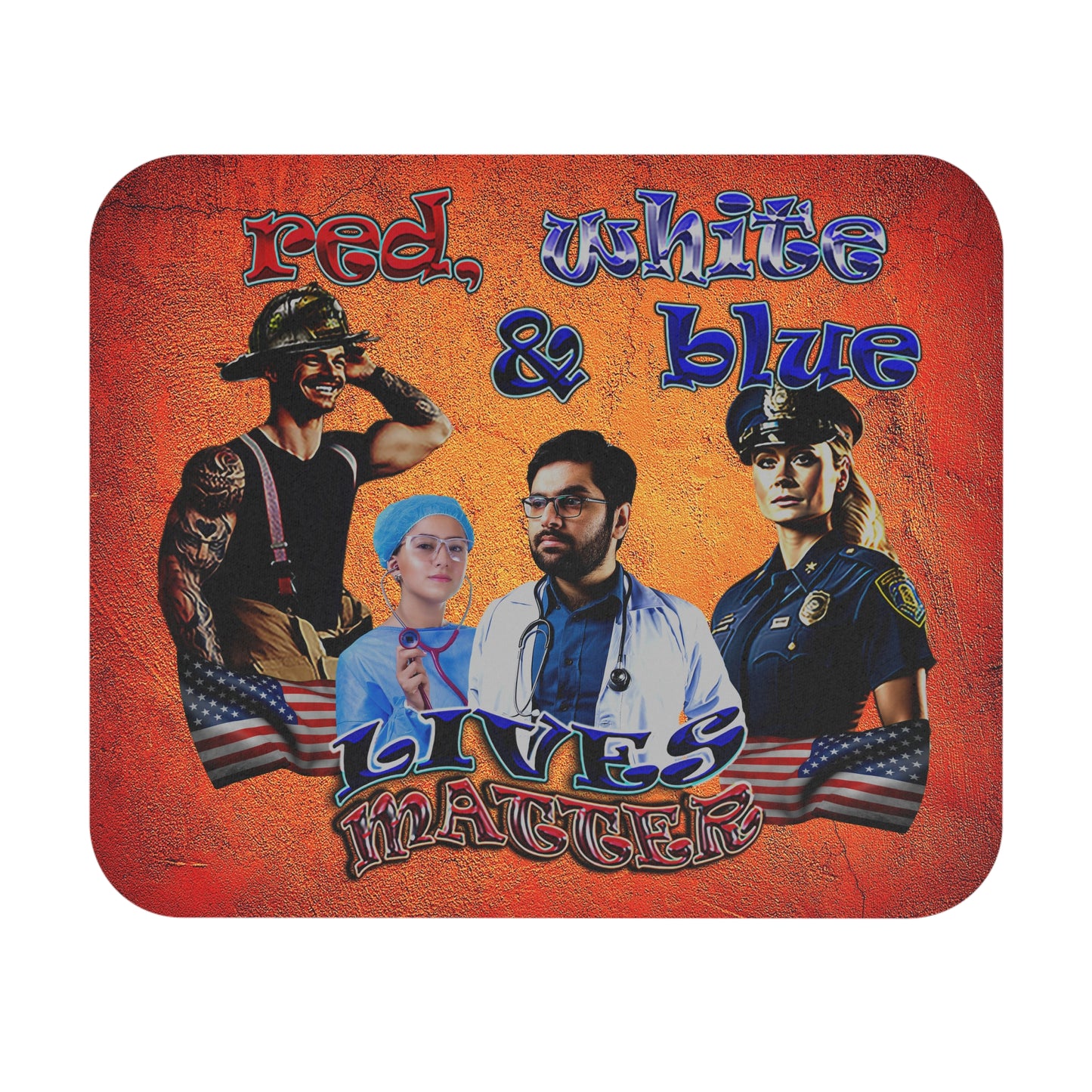 rw&b lives matter - Mouse Pad (Rectangle) (burnt orange)