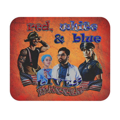 rw&b lives matter - Mouse Pad (Rectangle) (burnt orange)