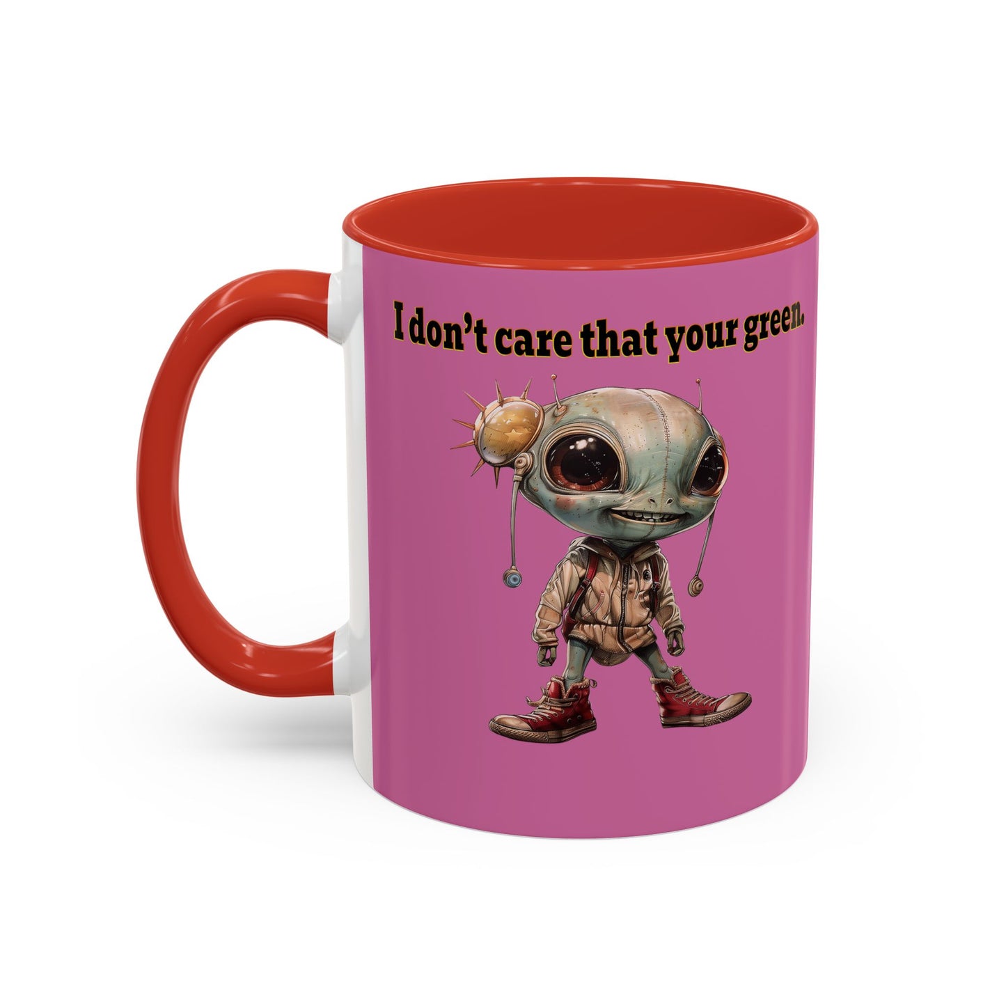 I don't care that your grey - Accent Mug (light pink)