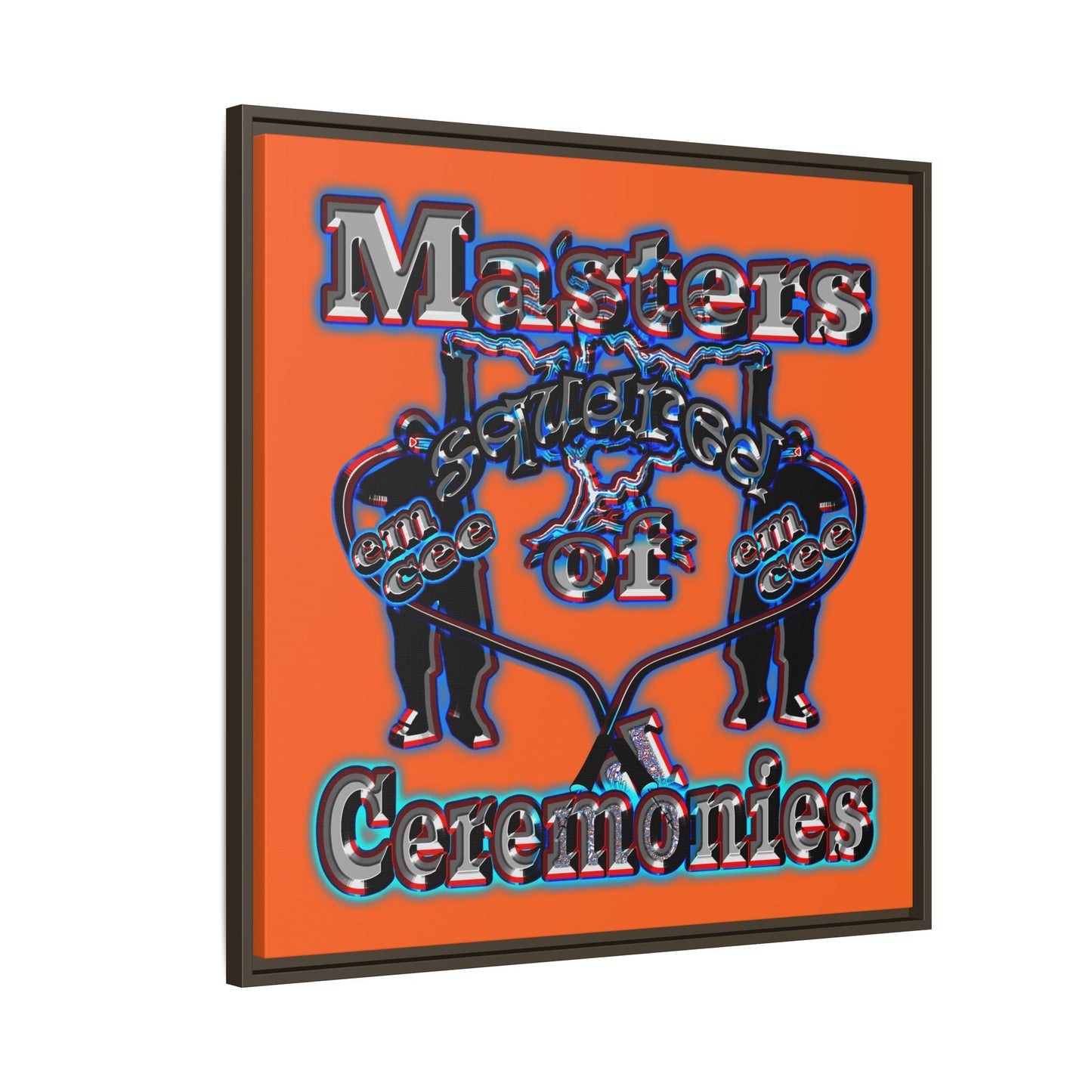 em cee squared - framed canvas art (orange)