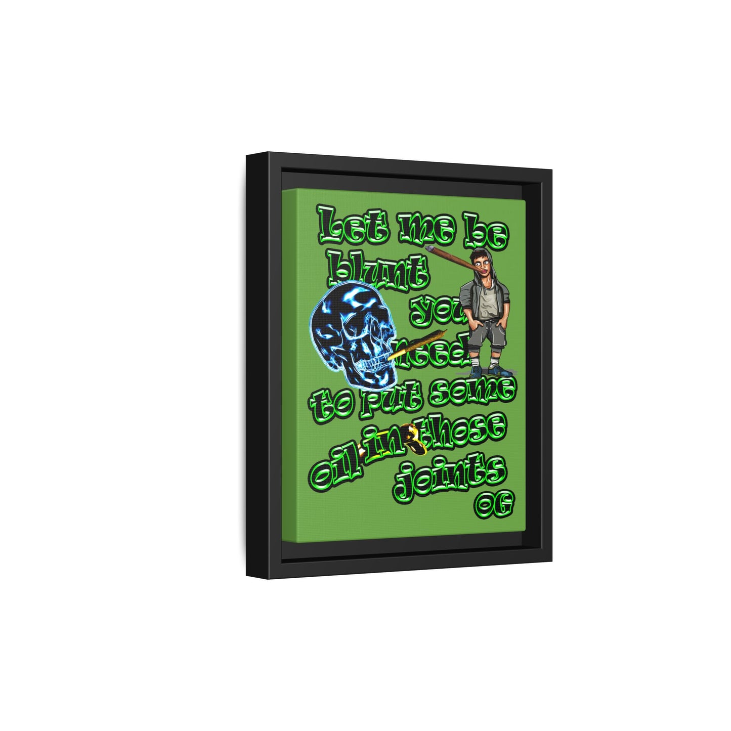 og - framed canvas art (green)