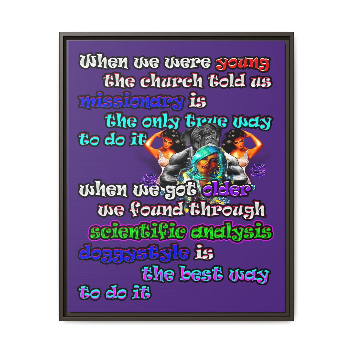 doggystyle - framed canvas art (purple)