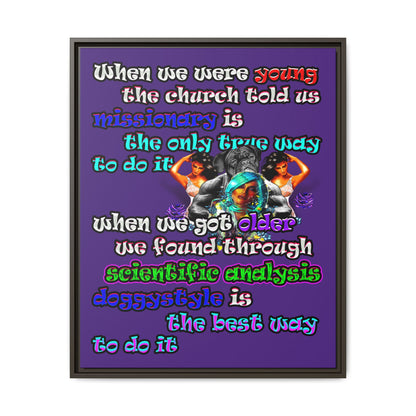 doggystyle - framed canvas art (purple)