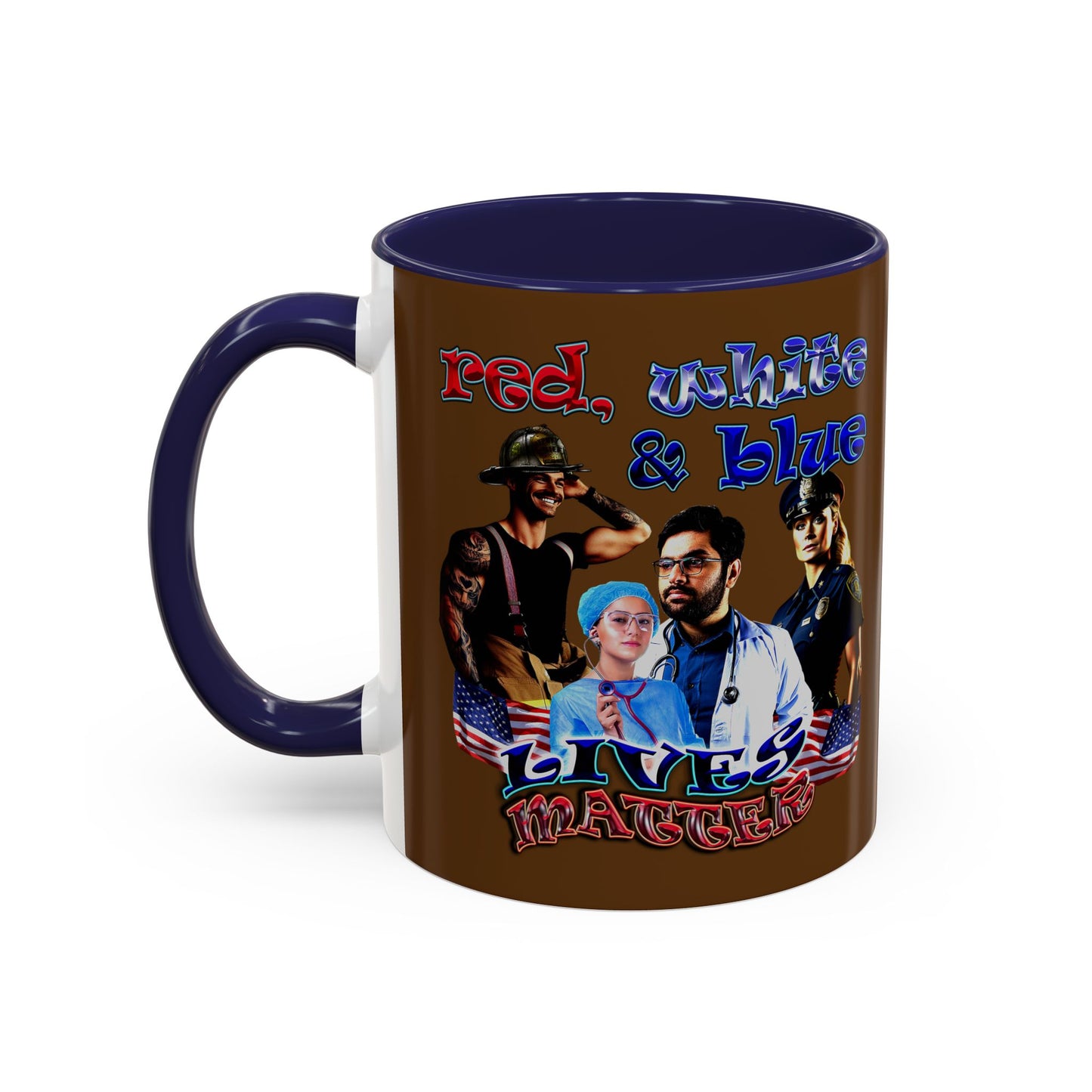 rw&b lives matter - Accent Mug (brown)