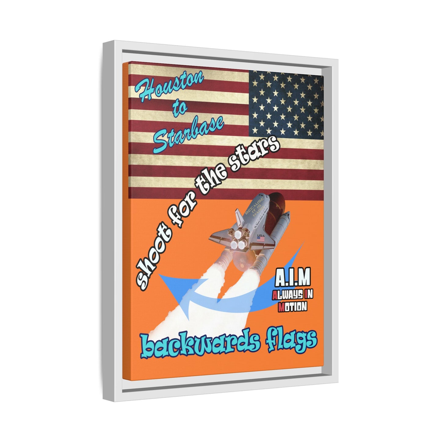 shoot for the stars - framed canvas art (crusta)