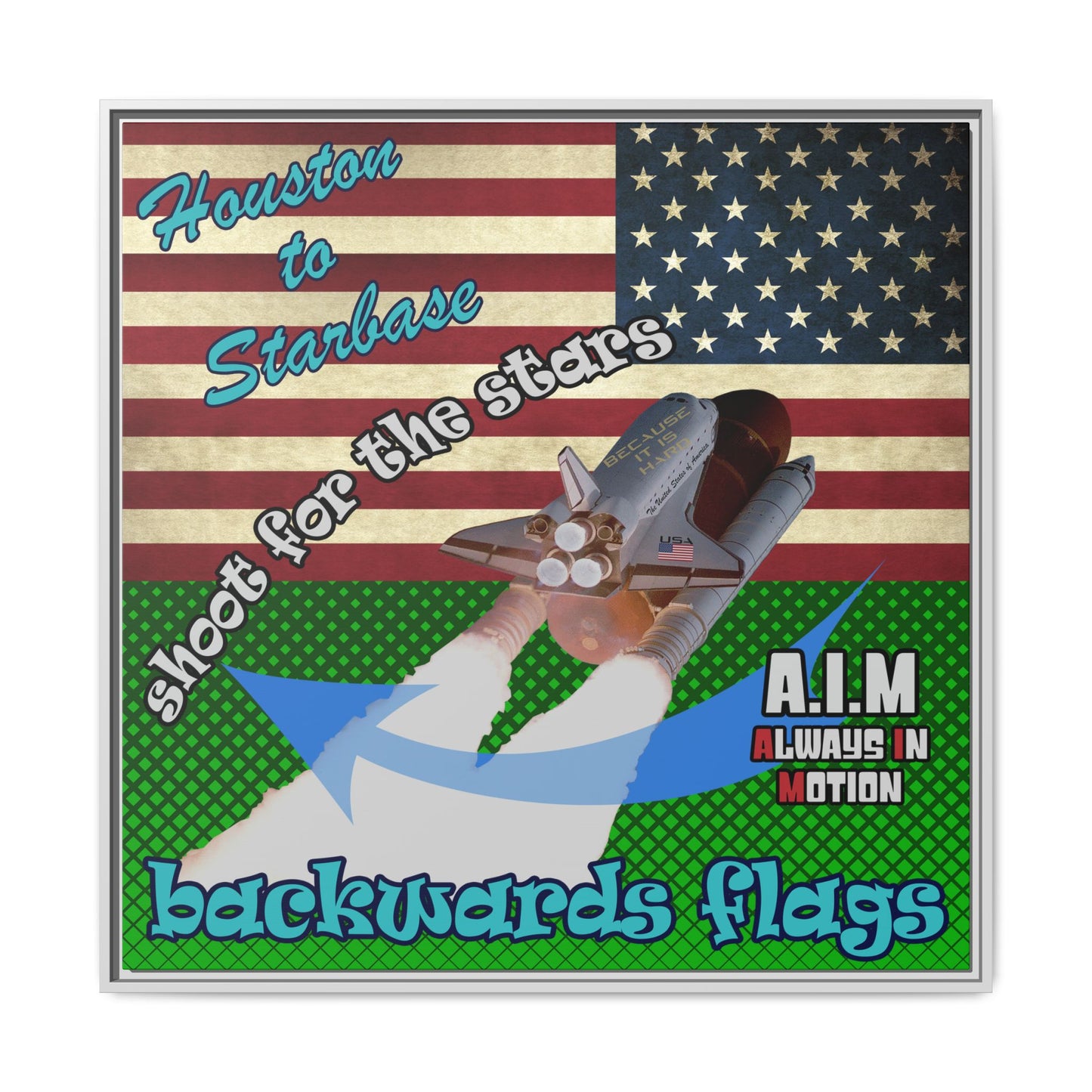shoot for the stars - framed canvas art (logo green)