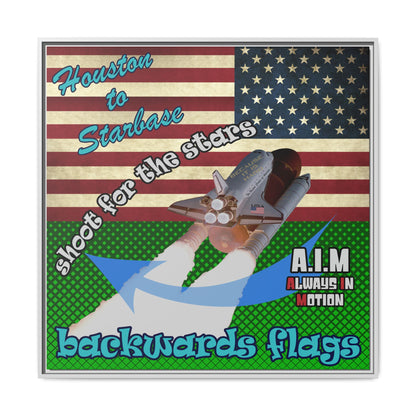 shoot for the stars - framed canvas art (logo green)