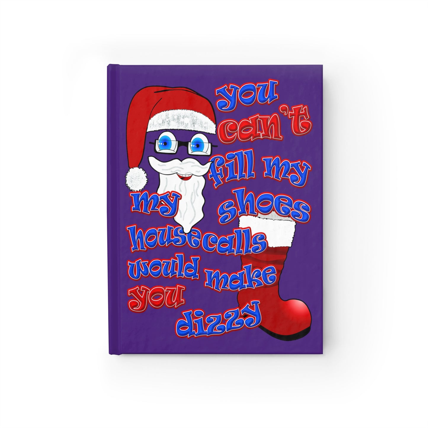 santa's shoes - journal-lined (purple)