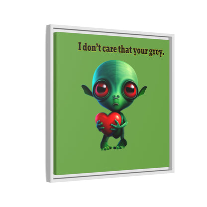 I don't care that your grey - framed canvas art (green)