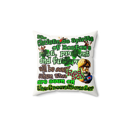 christmas spirits of boston - Faux Suede Square Pillow - (white)