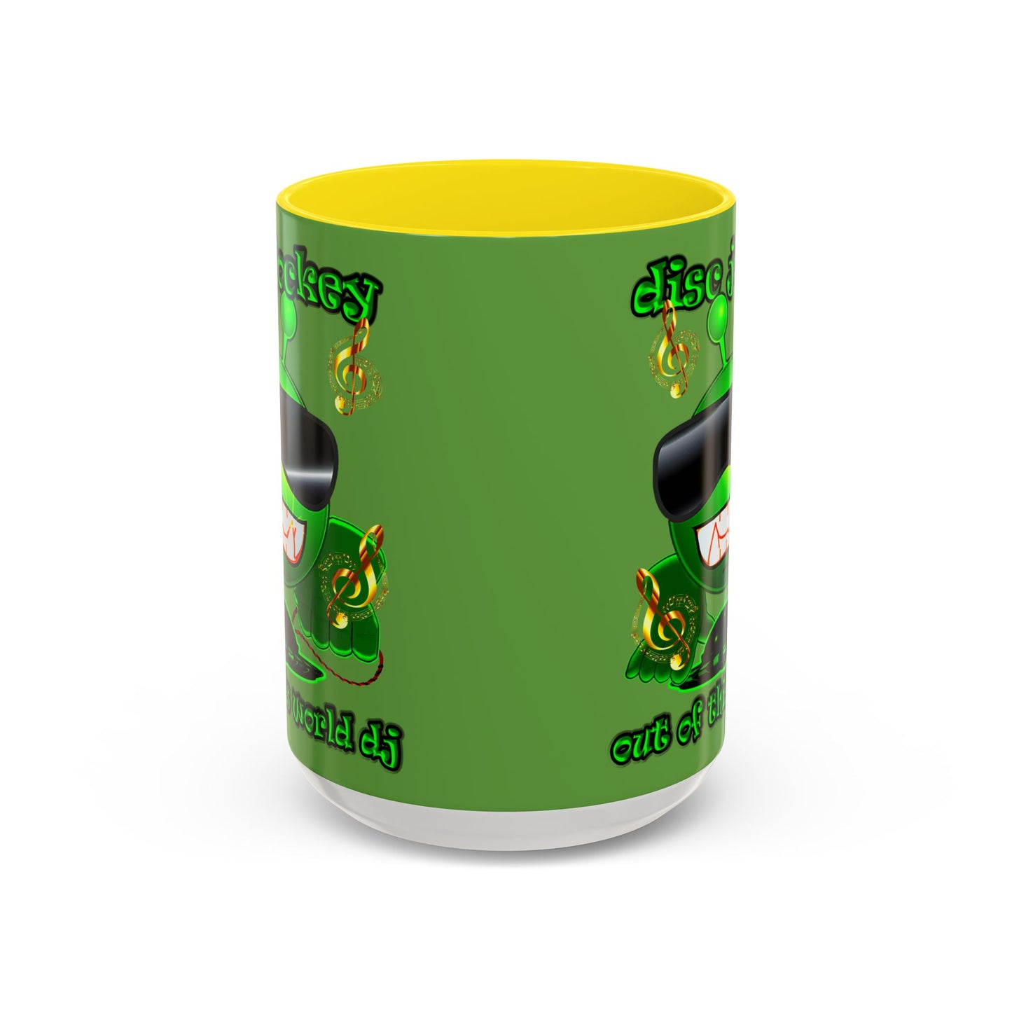 disc jockey - Accent Mug (green)