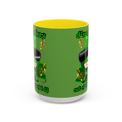 disc jockey - Accent Mug (green)
