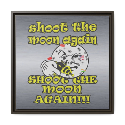 shoot the moon again - framed canvas art (brushed nickel)