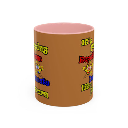 popping like popcorn - Accent Mug (light brown)