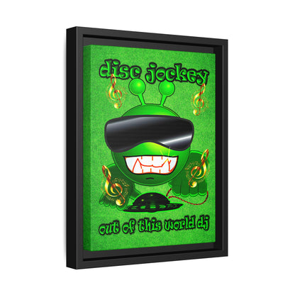 disc jockey - framed canvas art (green turf)