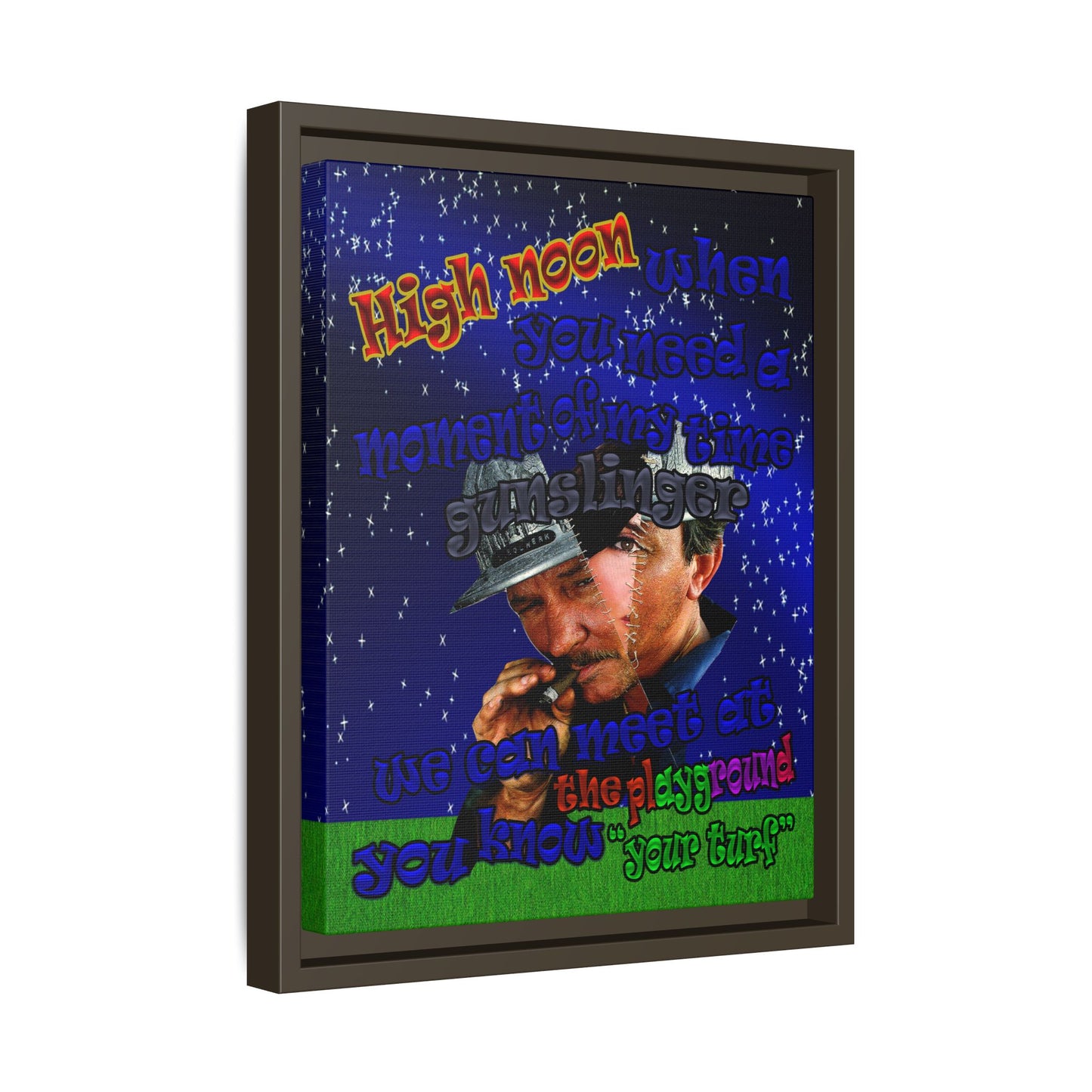 high noon - framed canvas art ('snoops' background)