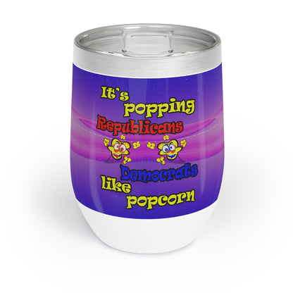 popping like popcorn - Chill Wine Tumbler (purple-pink wave)