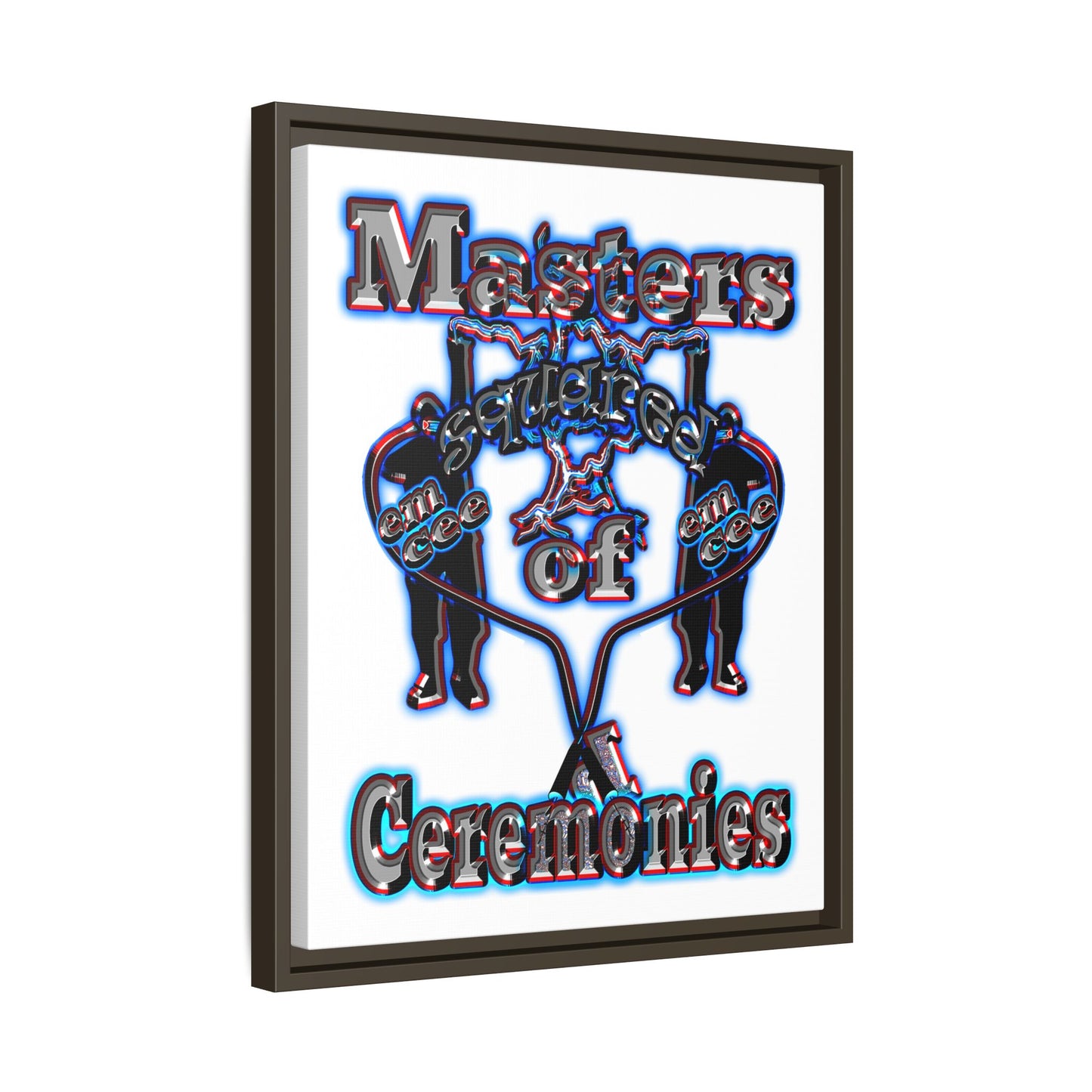 em cee squared - framed canvas art (white)