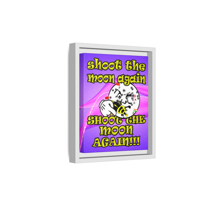 shoot the moon again - framed canvas art (purple-pink wave)