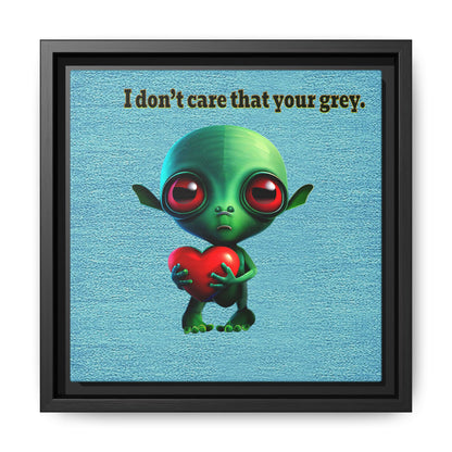 I don't care that your grey - framed canvas art (faded blue)