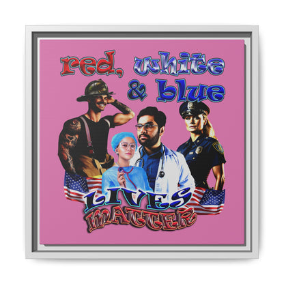 rw&b lives matter - framed canvas art (light pink)