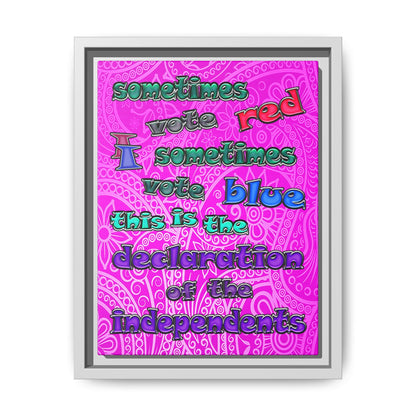 declaration of the independents - framed canvas art (pink swirl)
