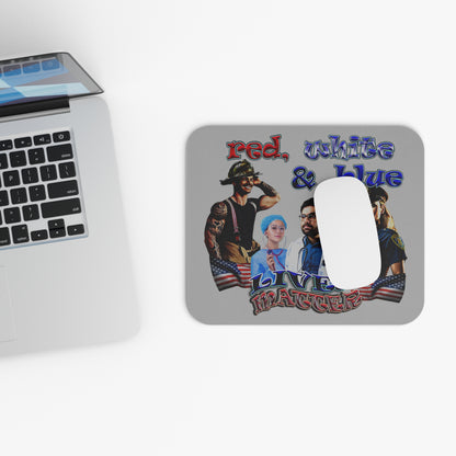 rw&b lives matter - Mouse Pad (Rectangle) (light grey)