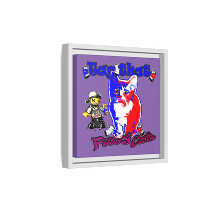 tag that - framed canvas art (light purple)