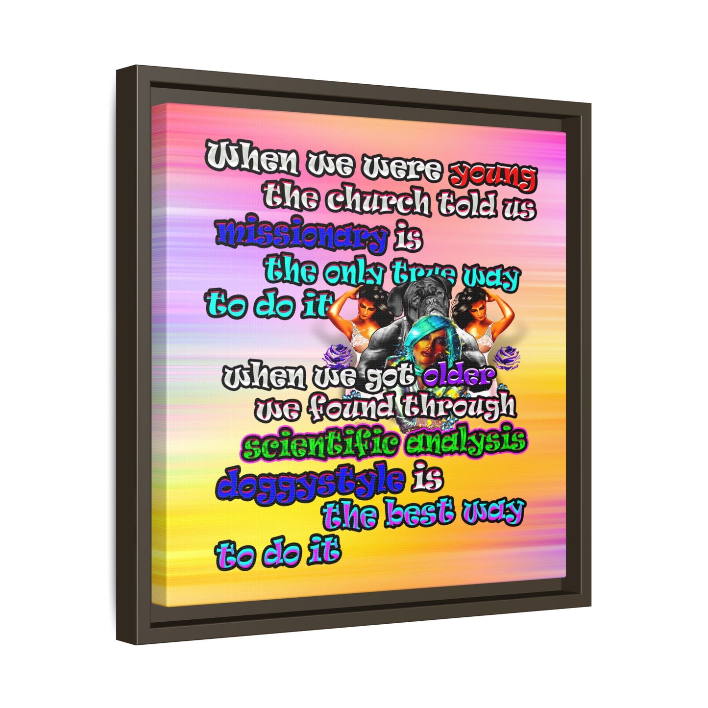 doggystyle - framed canvas art (color blur)