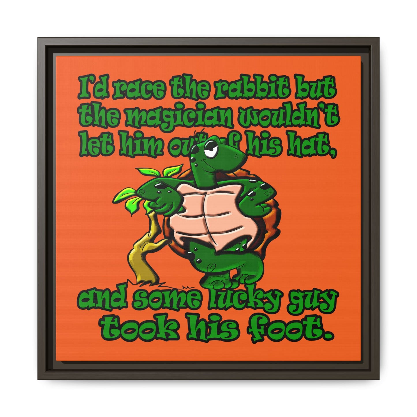 turtle race - framed canvas art (orange)