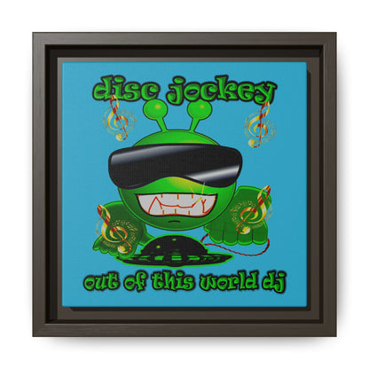 disc jockey - framed canvas art (turquoise)