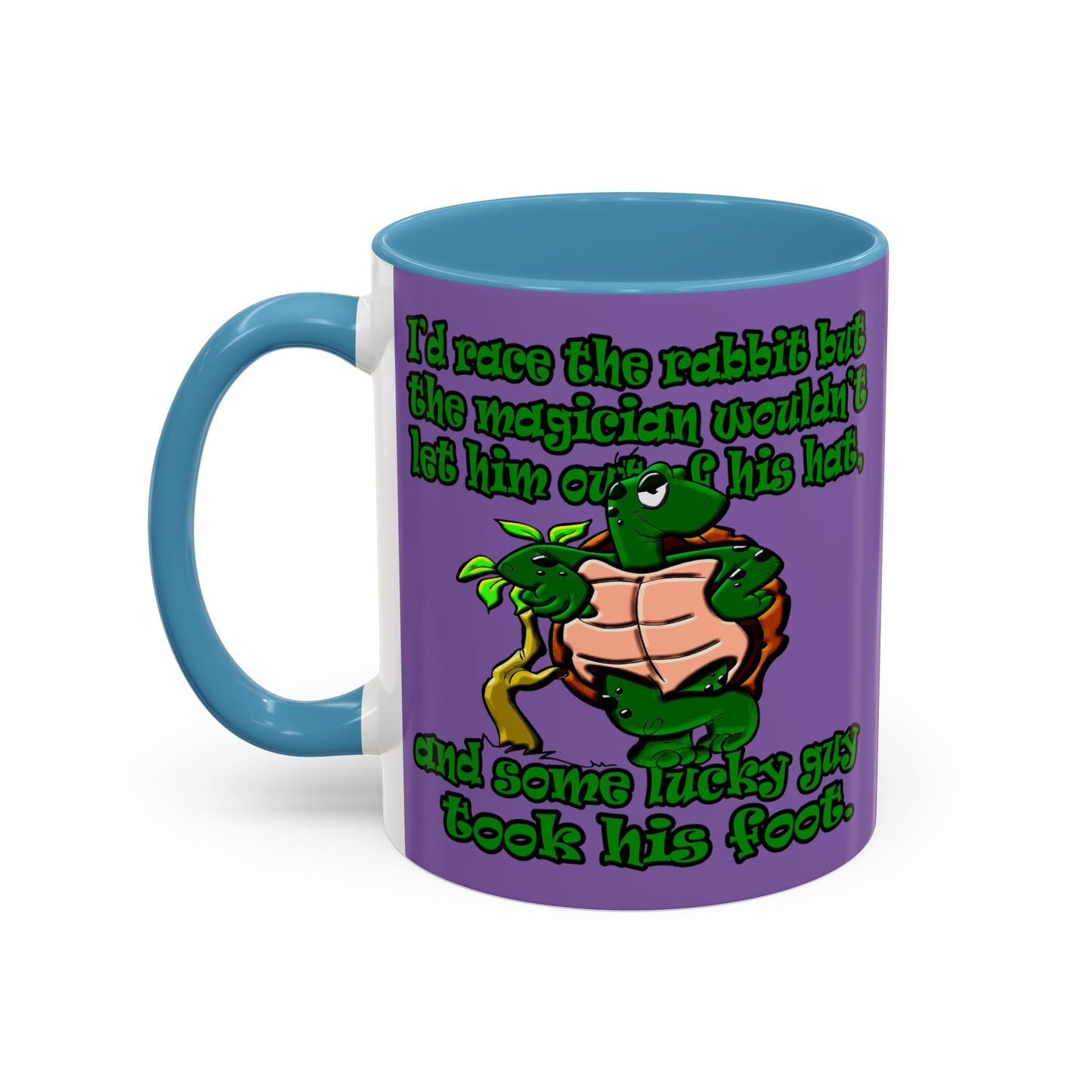 turtle race - Accent Mug (light purple)