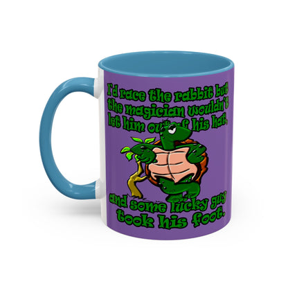 turtle race - Accent Mug (light purple)