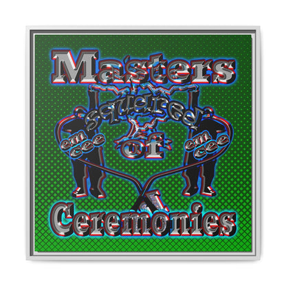 em cee squared - framed canvas art (logo green)