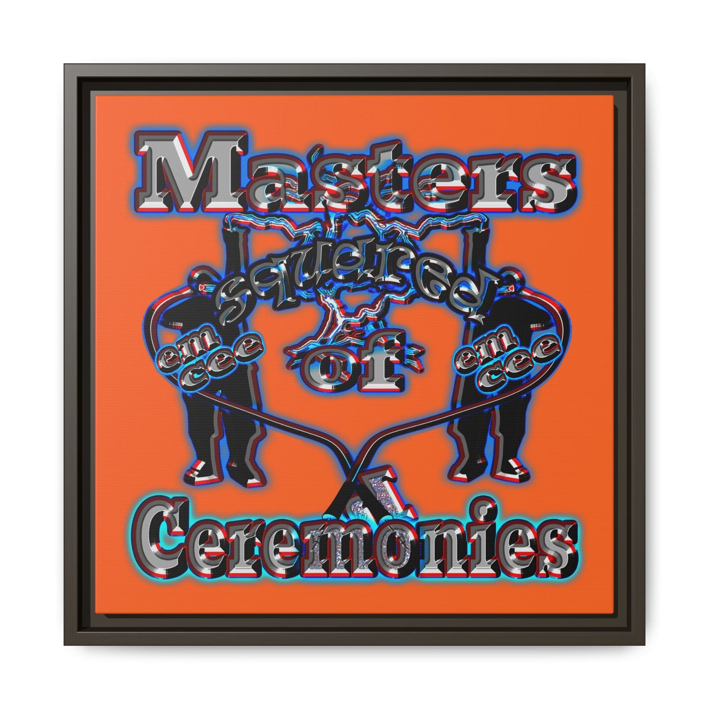 em cee squared - framed canvas art (orange)