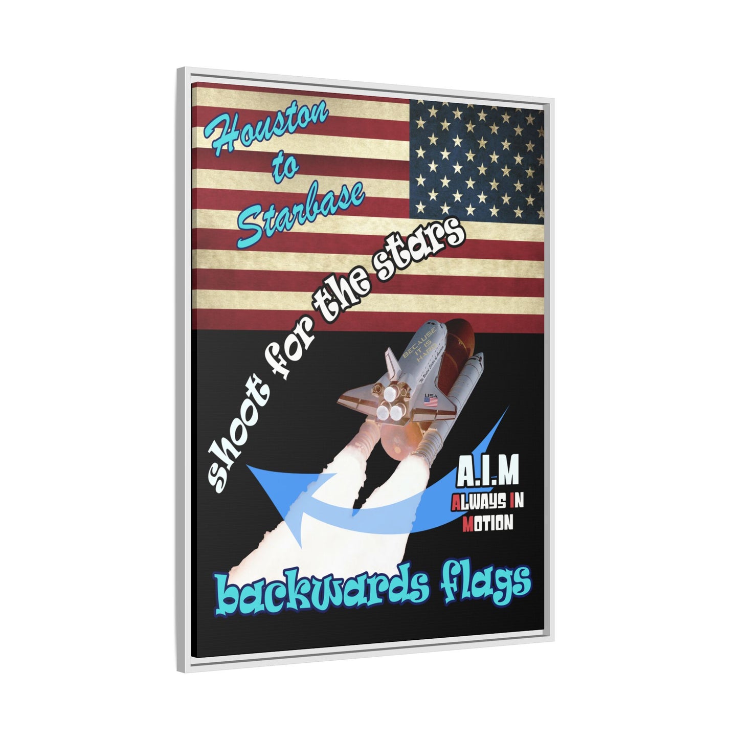shoot for the stars - framed canvas art (black)