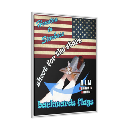 shoot for the stars - framed canvas art (black)