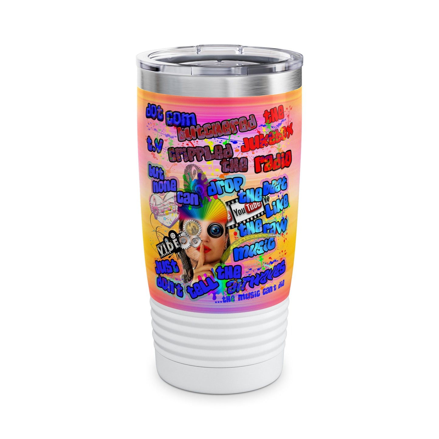 drop the beat - Ringneck Tumbler, 20oz  (color blur)