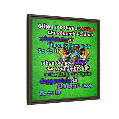 doggystyle - framed canvas art (green turf)