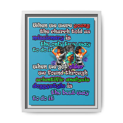 doggystyle - framed canvas art (turquoise)